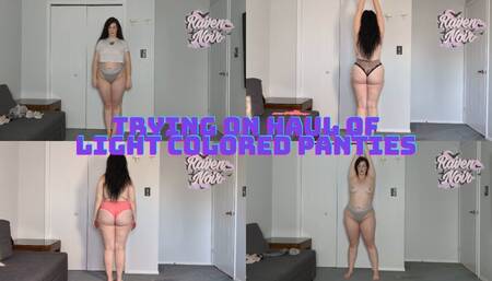 Trying on Haul of Light Colored Panties