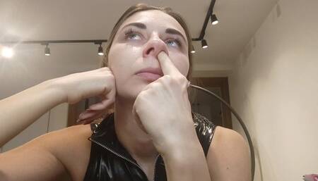 Picking his nose and listening to music (custom video)