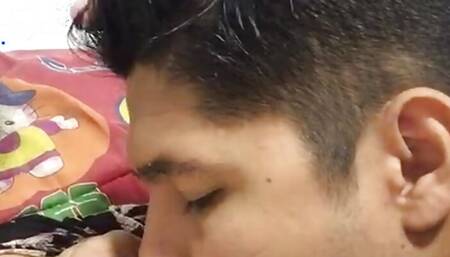 I squeeze my best friend's mom's big milky tits