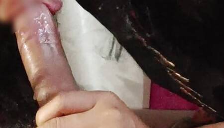 Hot naughty stepsister giving blowjob & cum swallowing on mouth her stepbrother's cock
