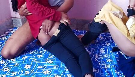 friend with friend's girlfriend in real threesome Hindi