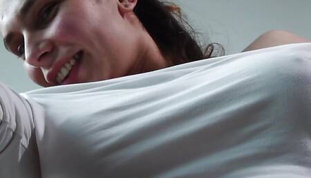 TRANS PLAYING WITH PERFECT BIG TITS