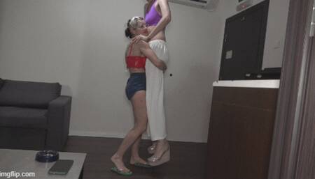 humiliation and playing with a short roommate