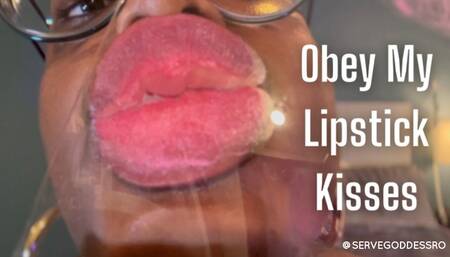 Obey My Lipstick Kisses HD MP4 1080p Royal Ro - lipstick fetish, slave training, ebony lips, lingerie, kissing fetish