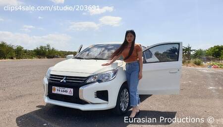 123 - EllaM practice driving manual transmission barefeet