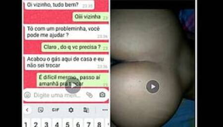 Naughty neighbor asked to change the gas for whatsapp and ended up taking milk in bed (Naughty story)