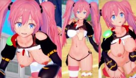 【エロゲーコイカツ！】転スラ ミリム3DCG巨乳アニメ動画[Hentai Game Koikatsu! tensura Milim(Tensei shitara slime datta ken)]