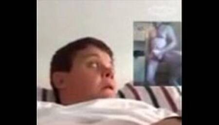 Fat ugly jerks off on Skype