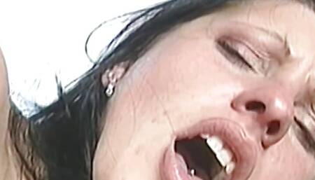 Once on stage the hotties eagerly start the gangbang with anal sex and double penetration