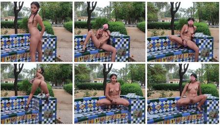 In the park I take off my dress and masturbate in public