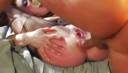 Nothing makes the brunette hornier than tasting his big white cock and being dicked down