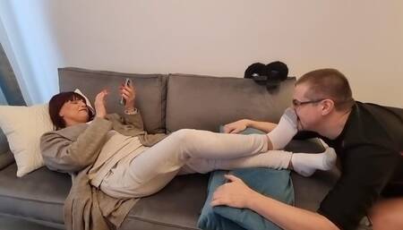 Mountain retreat with Faith - part 1 - slippers and foot domination