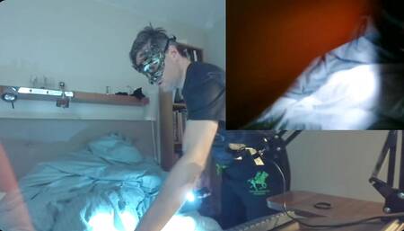 Fun with lights and silicone dildos