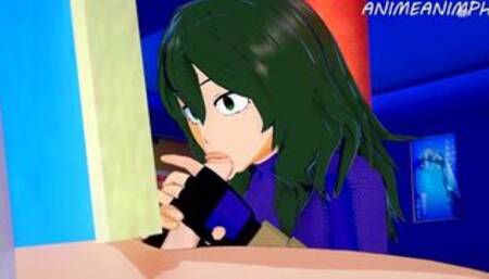 My Hero Academia Hentai: Setsuna Tokage Sucks Midoriya Izuku's Big Cock
