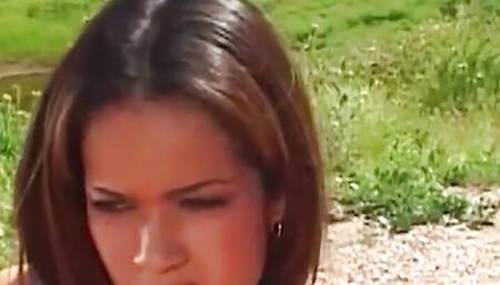 An Asian Honey Gets Fingered and Rammed by a Big Dick in the Nature
