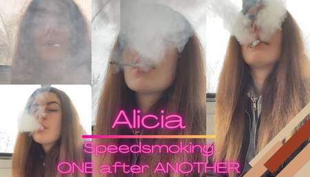 Alicia Speedsmoking One after Another
