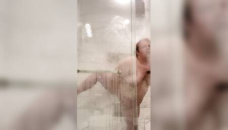 Pressing my naked body against the glass for you