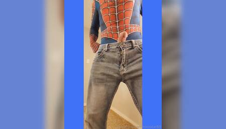 Spiderman's BIG COCK on the movie set of Spidey's Web's part 2...  Spiderman Super Hero
