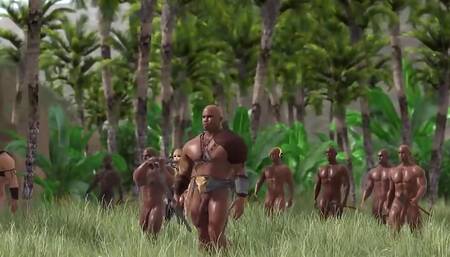 The last island of the savages. Tribal chief fucking young blonde