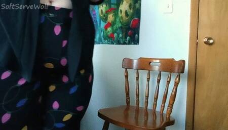 Fat Chat in Tight Clothes on Creaky Chair