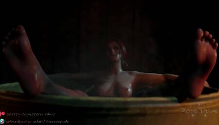 Triss relaxing in her bath