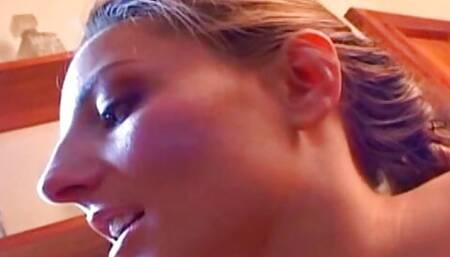 Two wild sluts from France pleasing a hard cock in the kitchen