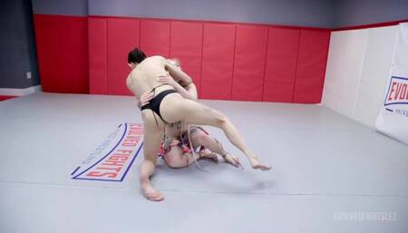 Stacked MILF Agatha Delicious sexfights with Blond Tat Brat, Kaiia Eve