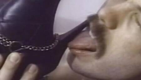 Short haired blonde MILF punishing young couple