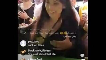 Skinny gets hot dancing and lets herself be touched