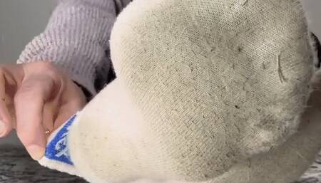 Dirty Stiff Socks and Filthy Soles - Goddess Alya delights in this filthy foot clip featuring dirty socks, sock smelling, dirty feet, sole licking, and more