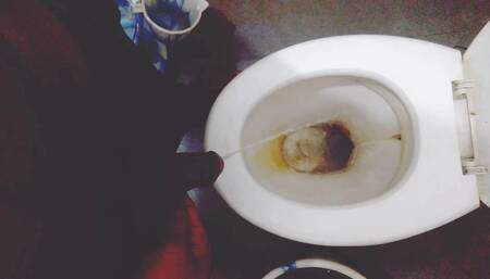 Indian Chennai tamil guy pissing in toilet black dick