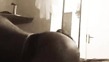 Big ass ebony milf helps stepson's erection