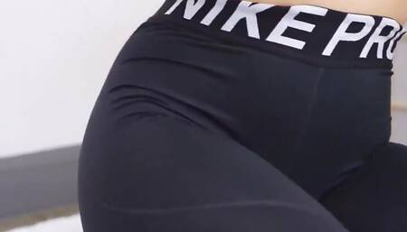 The girl decided to masturbate after yoga