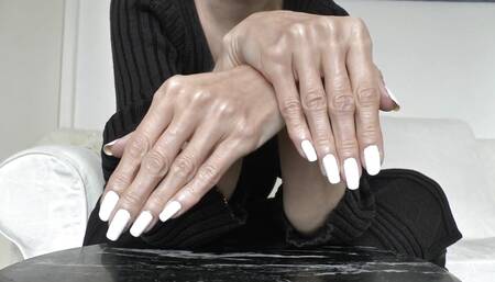 Beautiful Hands - White Long Fingernails