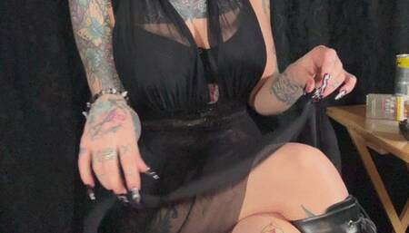 Smoking in Lace & boots