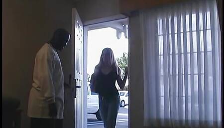 Black dick crams the pussy of this sexy little white girl full before facial