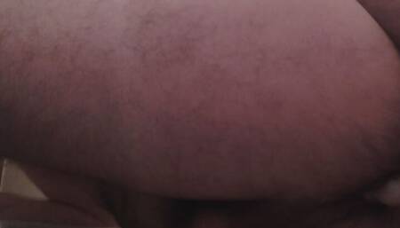Fucking hairy ass, anal dildo