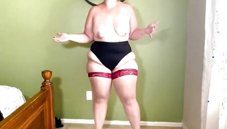 Striptease: Alice Is a Survivor BBW Dances and Strips Naked Showing off Her Curves and Jiggling Her Fat Body