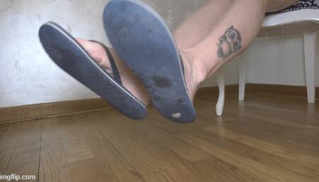 in old slippers you can hear the tapping sound better