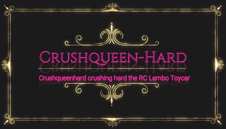 crushing the yellow Lamborghini RC toycar in nylons and different heels and sandals