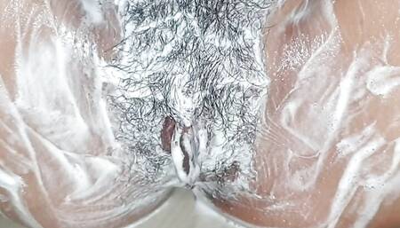Hairy pussy after before look of a young collage girl mms.