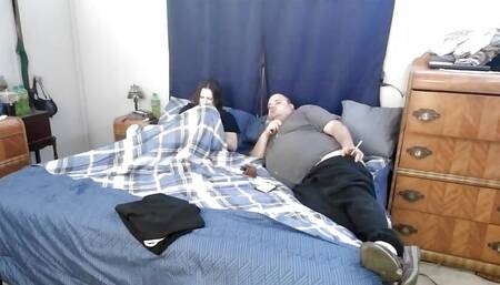 SHE STARTED TO MASTERBATE THEN I GOT A BJ THEN I GAVE HER MY 4 INCH DICK CREAMPIE