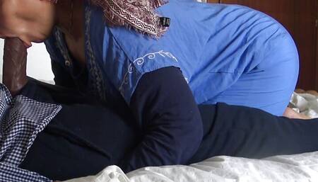 Algerian maid has sex with a big black cock in a suburb of Marseille