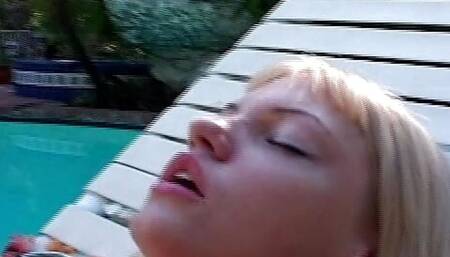 Horny teen gets her pussy and asshole hammered by a black man outside after she masturbates