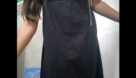 Aarohi Showing her hot body in the bathroom.