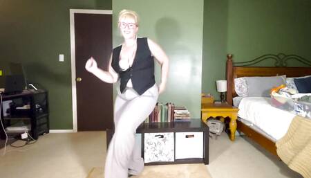 Striptease: Old Jazz and Swing Make Alice Horny as She Counts You Down to Cum After Stripping and Jiggling Her Fat Body