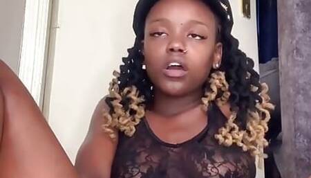 Fucking My Pussy with White Dildo