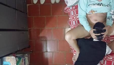 CAMERA Records How THE ELDEST STEPSON has SEX WITH HIS STEPMOM - the camera is on the ceiling and they were fucking