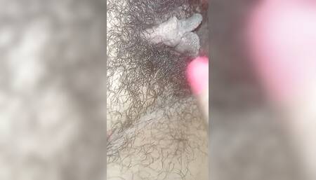 Desi amateur Indian horny and alone at home rubs her hairy bush