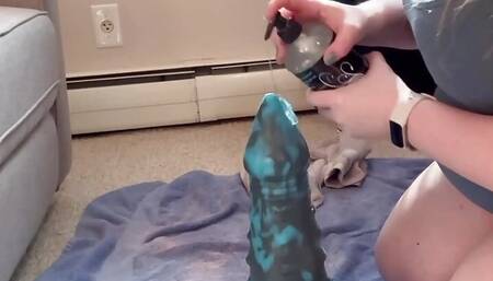 Fucking my ass with my largest bad dragon dildo yet!